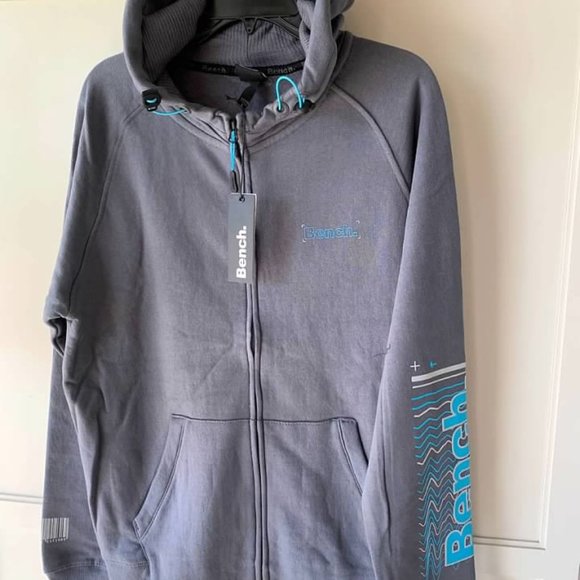 Men's Bench Lucian Zip Hoodie Steel Grey-NWT- SZ L &XL - Picture 3 of 5